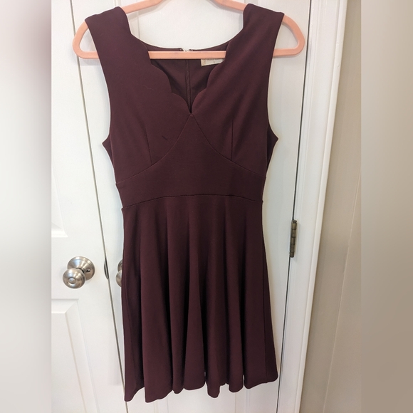 Altar's State Burgundy A-line Dress - Picture 2 of 5